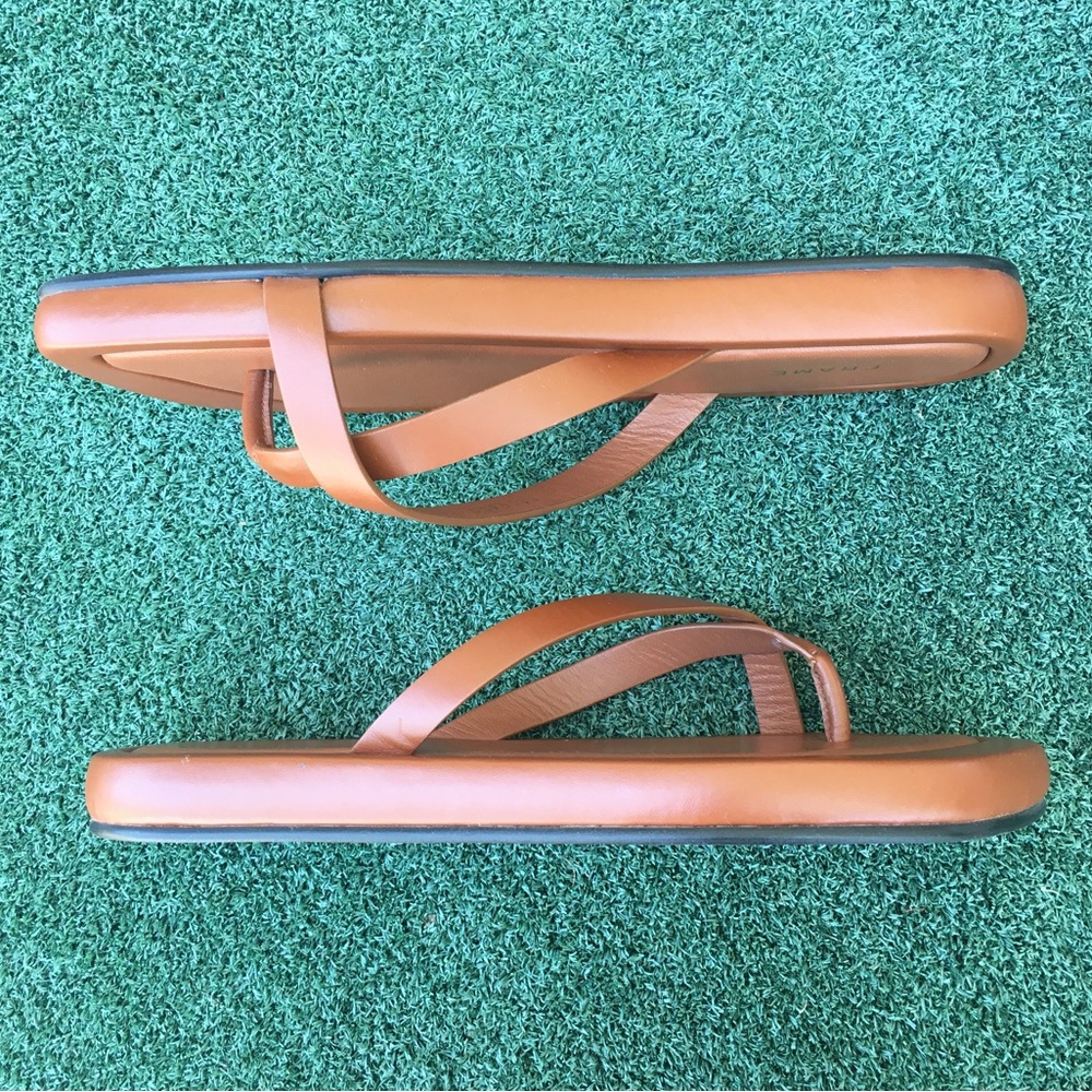 New Frame Denim Le Montauk Sandal Leather Tobacco Tan 38 - Picture 4 of 13